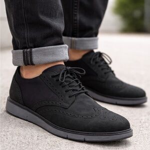 SWIMS Motion Wingtip Oxford Black Nubuck Hybrid Dress Sneaker Men’s 11